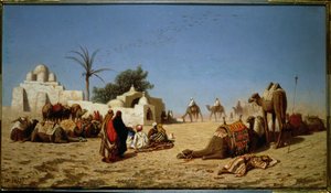 Una Caravana Detenida en el Desierto de Charles Theodore Frere
