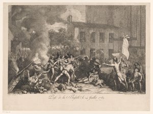 Beststorming van de Bastille, 14 de julio de 1789 Toma de la Bastilla, 14 de julio de 1789 (título sobre el objeto) de Charles Thevenin