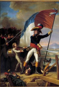 El General Pierre Augereau (1757-1816) liderando el ataque en el Puente de Arcole el 15 de noviembre