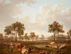 Paisaje con figuras, 1812 de Charles Towne