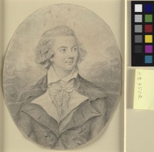 Retrato de un hombre de cabeza y hombros, de frente a la derecha en un óvalo de Charles Townley