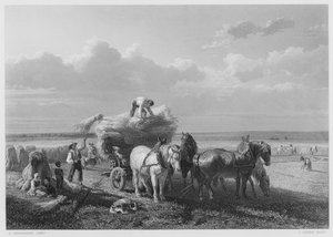 El campo de la cosecha, del cuadro en la Colección Real (grabado) de Charles Tschaggeny