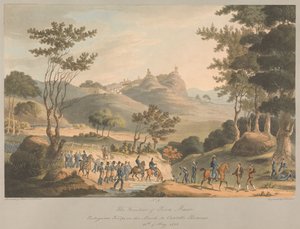 N.º 9: La frontera de Pina Macor. Tropas portuguesas en marcha hacia Costello Branco, 18 de mayo de 1811 de Charles Turner