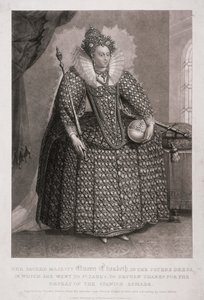 La Reina Isabel I con cetro y orbe de Charles Turner