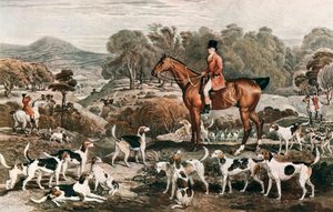 Ralph John Lambton y su caballo Undertaker y sabuesos, finales del siglo XVIII, 1912 de Charles Turner