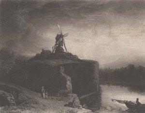 El molino de Rembrandt, 1823 de Charles Turner