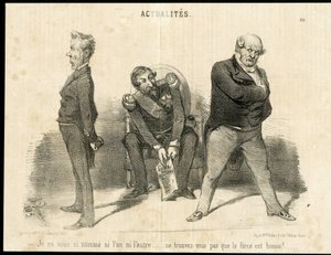 Ilustración de Charles Vernier (? -1887) en Le Charivari - Presidente de la República, Ministerio, Sillón (símbolo de poder) - Napoleón III, Barrot Odilon (1791-1873), Ministro, Faucher Leon (1803-1854) de Charles Vernier