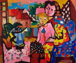 Madre y niño (óleo sobre lienzo)