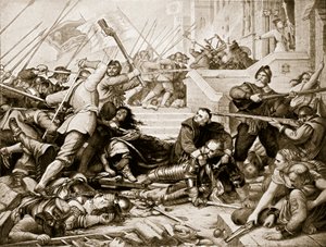 La defensa de Basing House, 1645, ilustración de 