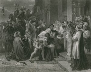 Wolsey en la Abadía de Leicester, Enrique VIII de Charles West Cope
