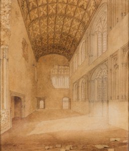 Crosby Hall (nº 1), c1818 (acuarela sobre papel) de Charles Wild