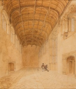 Crosby Hall (No.2), c.1818 (acuarela sobre papel) de Charles Wild