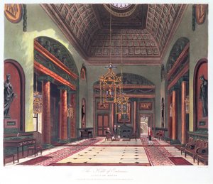 El vestíbulo de entrada, Carlton House, grabado por R. Reeve, pub. 1819 por W.H.Pyne de Charles Wild