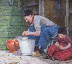 Un Rincón Soleado en Holanda de Charles William Bartlett