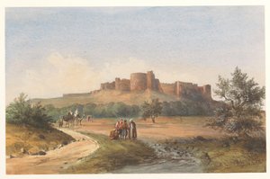 Vista del castillo de San Luis en Sidón, Líbano de Charles William Meredith van de Velde