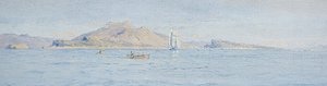 Un día soleado en la costa, Villefranche sur Mer, c.1885 de Charles William Wyllie