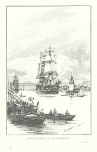 Flota rusa en el Bósforo (litografía) de Charles William Wyllie