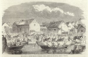 El Desembarco de las Tropas Británicas en Pehtang de Charles Wirgman