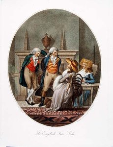El lado inglés del fuego, grabado por P.W. Tomkins (1760-1840) (aguafuerte)