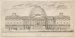 Capitolio, Washington, D.C., grabado por Henry y James Stone (florecieron 1822-1849), 1826 (aguatinta y grabado en línea sobre papel) de Charles after Bulfinch