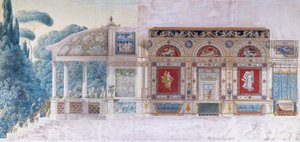 Diseño para un Hotel Particulier en los Campos Elíseos para Hortense de Beauharnais (1783-1837), Reina de Holanda de Charles and Fontaine Percier