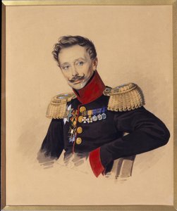 Retrato del príncipe Fyodor Fyodorovich Gagarin (1746-1863) (Retrato de F.F. Gagarin). Obra de Carl Von Hampein (1794-después de 1880), lápiz y acuarela sobre papel, hacia 1830. Arte ruso de Charles de Hampeln