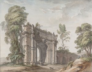 Diseño para un arco triunfal para los jardines en el Chateau d