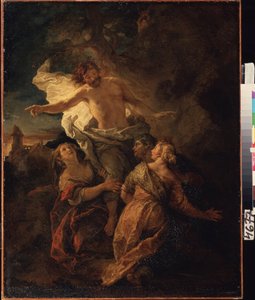 Cristo y las Santas Mujeres. (Cristo y las Santas Mujeres). Jesucristo resucita ante las tres vírgenes. Pintura de Charles de La Fosse (1636-1716), principios de 1680. Arte francés de estilo barroco. Óleo sobre tela. Museo Pushkin, Moscú. de Charles de la Fosse
