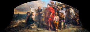 Emperador Augusto (63 a. C.-14 d. C.) construyendo el puerto de Misene (Italia) (Augusto construyendo el puerto de Miseno) - Pintura de Charles de La Fosse (1636-1716), óleo sobre lienzo (200x350 cm)