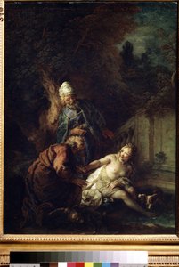 Susanna y los ancianos. Pintura de Charles de La Fosse (1636-1716), posterior a 1700. Óleo sobre lienzo. arte barroco Museo de Bellas Artes, Pushkin, Moscú