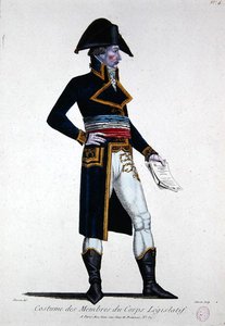 Traje de los Miembros del Cuerpo Legislativo durante la Primera República en Francia, c.1800 de Chataignier Chataignier