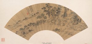 Recluso Lavándose los Pies en un Arroyo, 1629 de Chen Guan