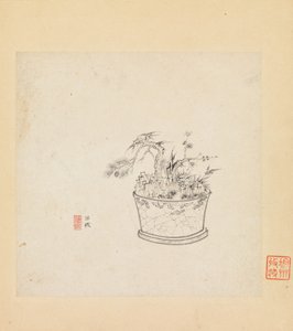 Estudios misceláneos, una hoja fechada en 1619 de Chen Hongshou