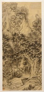 La montaña de las cinco cataratas, 1650 de Chen Hongshou