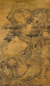 Inmortal borracho bajo un árbol viejo, principios del siglo XVI de Chen Zihe