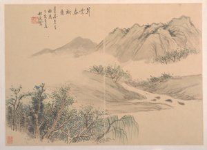 Paisaje, fechado en 1827 de Cheng Tinglu