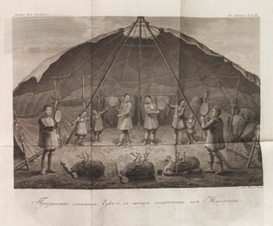 Ilustración de Los viajes del capitán Billings a través de Chukotka... por Gavriil Sarychev