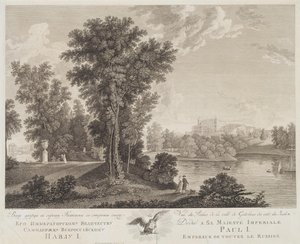 Vista del Palacio en Gatchina desde el Parque, 1799-1800 de Chessky