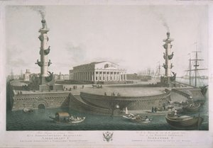 Vista a la Lengua de la Isla Vasilyevsky, 1810s de Chessky