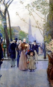 5ª Avenida, domingo de Childe Frederick Hassam