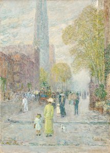 Agujas de la catedral, mañana de primavera de Childe Frederick Hassam