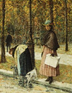 Noche, Campos Elíseos (cerca del Louvre) de Childe Frederick Hassam