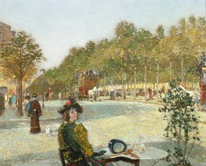 Luz del sol de septiembre, París (óleo sobre lienzo) de Childe Frederick Hassam