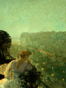 Tarde de verano, París (óleo sobre tabla) de Childe Frederick Hassam