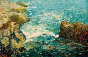 Brandung und Felsen de Childe Hassam