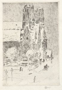 Iglesia del Calvario en la nieve de Childe Hassam
