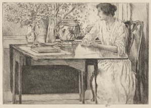 Mesa Colonial, Cos Cob, 1915 de Childe Hassam