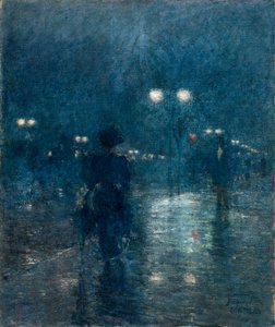 Nocturno en la Quinta Avenida, c. 1895 de Childe Hassam