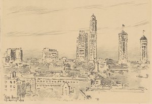 Horizonte de Nueva York, edificios claros de Childe Hassam