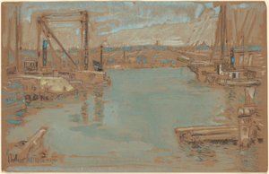 Muelle del río Norte, Nueva York de Childe Hassam